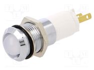 Indicator: LED; recessed; white; 24÷28VDC; 24÷28VAC; Ø14.2mm; IP67 SIGNAL-CONSTRUCT