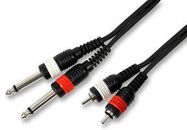 LEAD, 2X 6.35MM JACK TO 2X PHONO, 0.5M