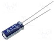 Capacitor: electrolytic; THT; 2.2uF; 63VDC; Ø5x11mm; Pitch: 2mm SAMWHA