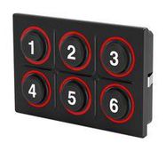 RUGGED KEYPAD, 6 KEY, 12V, 107 X 69 MM