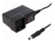 Power supply: switching; mains,plug; 9VDC; 2A; 18W; Out: 5,5/2,1 MEAN WELL