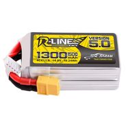 Tattu R-Line Version 5.0 1300mAh 14.8V 150C 4S1P Lipo Battery Pack with XT60 Plug, Tattu