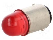 LED lamp; red; BA15D; 230VAC POLAM-ELTA