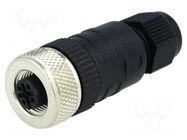 Connector: M12; plug; PIN: 5; female; straight; IP67; screw terminal LUMBERG AUTOMATION