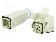 Connector: HDC; male + female; 10A; 400V; Han Kit; PIN: 5; 4+PE; M20 HARTING