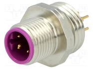 Connector: M12; socket; PIN: 5; male; B code-Profibus; THT LUMBERG AUTOMATION