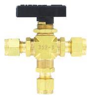 COMPACT 3-WAY BALL VALVE, BRASS, 14 T