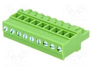 Pluggable terminal block; 5.08mm; ways: 9; angled 90°; plug; green 