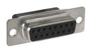 D SUB CONN, RCPT, 15POS, DE, CRIMP