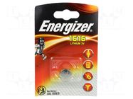 Battery: lithium; CR1616,coin; 3V; 55mAh; non-rechargeable; 1pcs. ENERGIZER