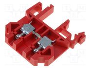 Splice terminal: rail; 0.5÷4mm2; ways: 1; terminals: 2; red; 500V SIMET