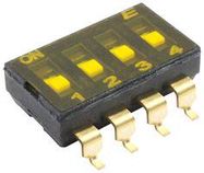 DIP SW, 4CKT, SPDT, 0.025A, 24VDC, SMD