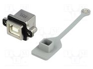 Connector: USB B; socket; MUSB; for panel mounting,screw; THT Amphenol Communications Solutions