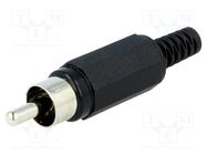 Connector: RCA; plug; male; with strain relief; straight LUMBERG