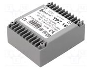 Transformer: mains; 18VA; 115VAC,230VAC; 9V; 9V; PCB; IP00 BREVE TUFVASSONS