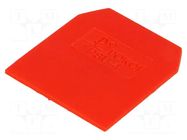 End/partition plate; red; polyamide; 1mm POKÓJ