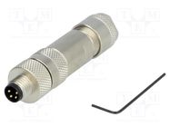 Connector: M8; male; PIN: 4; straight; shielded; for cable; plug MURR ELEKTRONIK