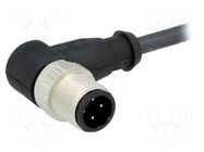 Connector: M12; plug; male; PIN: 4; angled 90°; cables; 2m HARTING