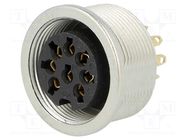 Connector: M16; socket; female; soldering; PIN: 8; 5A; 60V; IP68 LUMBERG