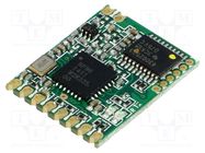 Module: transceiver; RF; FSK,GFSK,LoRa,OOK; 868MHz; RS232,UART HOPE MICROELECTRONICS