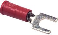 TERMINAL, SPADE/FORK, #8, CRIMP, RED