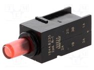 Switch: push-button; Pos: 2; DPDT; 0.5A/60VAC; 0.5A/60VDC; ON-(ON) MENTOR