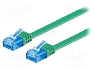 Patch cord; U/UTP; 6a; stranded; Cu; PVC; green; 5m; 32AWG Goobay