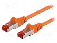 Patch cord; S/FTP; 6; stranded; CCA; PVC; orange; 0.5m; 27AWG Goobay