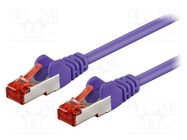 Patch cord; S/FTP; 6; stranded; CCA; PVC; violet; 0.25m; 27AWG Goobay