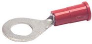 TERMINAL, RING TONGUE, 1/4IN, CRIMP, RED