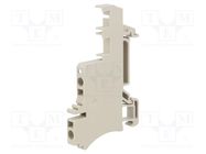 Splice terminal: rail; 1.5mm2; ways: 1; terminals: 2; beige; wemid 