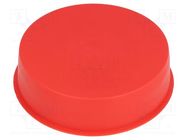 Plugs; Body: red; Out.diam: 103.4mm; H: 28mm; Mat: LDPE; push-in SUNDPLAST