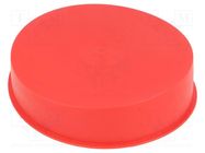 Plugs; Body: red; Out.diam: 102mm; H: 22.8mm; Mat: LDPE; push-in SUNDPLAST