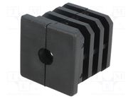 Plugs; for feet fastening,for profiles; Body: black; H: 37mm 