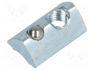 Nut; for profiles; Width of the groove: 6mm; steel; zinc; T-slot FATH