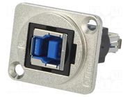 Coupler; USB A socket,USB B socket; FT; USB 3.0; metal; 19x24mm CLIFF