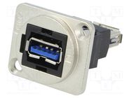 Coupler; USB A socket,both sides; FT; USB 3.0; metal; 19x24mm CLIFF