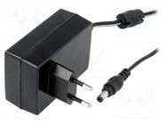 Power supply: switching; mains,plug-in; 15VDC; 1.66A; 25W; 87% MEAN WELL