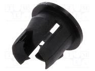 LED holder; 5mm; one-piece; black; UL94V-2; L: 6.9mm; Mat: polyamide FIX&FASTEN