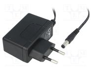 Power supply: switching; mains,plug; 15VDC; 0.8A; 12W; Plug: EU MEAN WELL