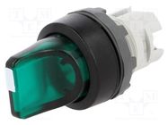 Switch: rotary; 22mm; Stabl.pos: 1; green; MLB-1; IP66; prominent ABB