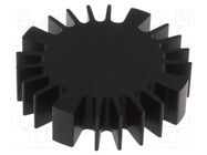 Heatsink; LED; Ø: 60mm; H: 15mm; black FISCHER ELEKTRONIK