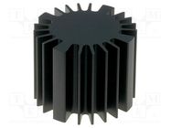 Heatsink; LED; Ø: 60mm; H: 50mm; black FISCHER ELEKTRONIK