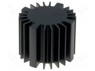 Heatsink; LED; Ø: 60mm; H: 50mm; black FISCHER ELEKTRONIK