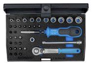 SOCKET SET, 1/4" DRIVE, 37PC