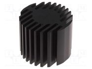 Heatsink; LED; Ø: 60mm; H: 50mm; black FISCHER ELEKTRONIK