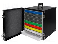 Set with drawers; portable; wood,polystyrene; black; 280mm; 385mm LICEFA