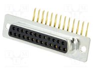 D-Sub; PIN: 25; socket; female; on PCBs; angled 90°; THT; 5A MH CONNECTORS