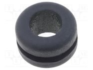 Grommet; Ømount.hole: 11mm; Øhole: 8mm; caoutchouc; black; -30÷90°C 