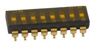 DIP SW, SPST-NO, 0.025A/24VDC, 8POS, SMD